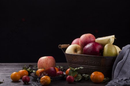 新鲜水果雪梨苹果等实物图摄影图3
