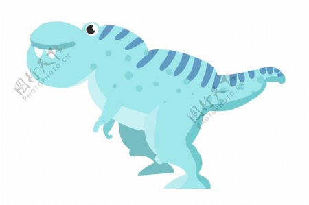 蓝色的动物恐龙插画