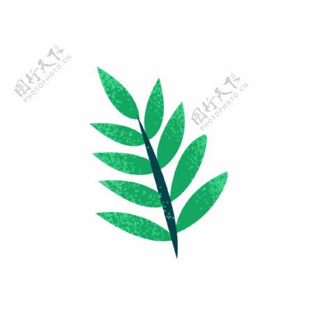 绿色卡通植物树叶