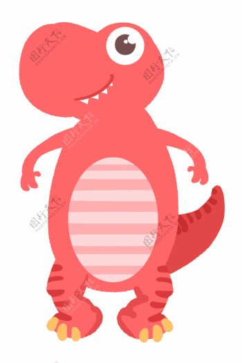 红色的恐龙装饰插画