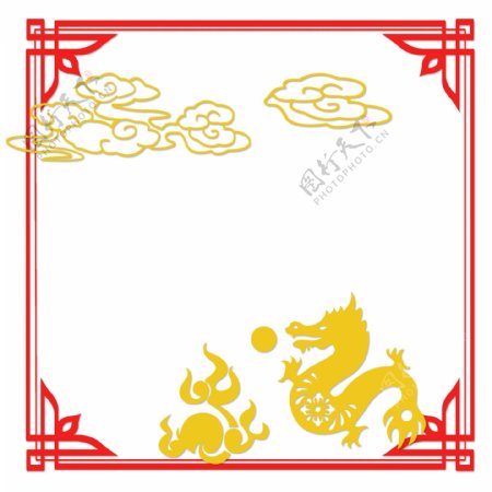中国风古典风格扁平风格边框素材矢量图十二生肖