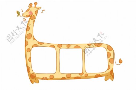 卡通长颈鹿相框装饰