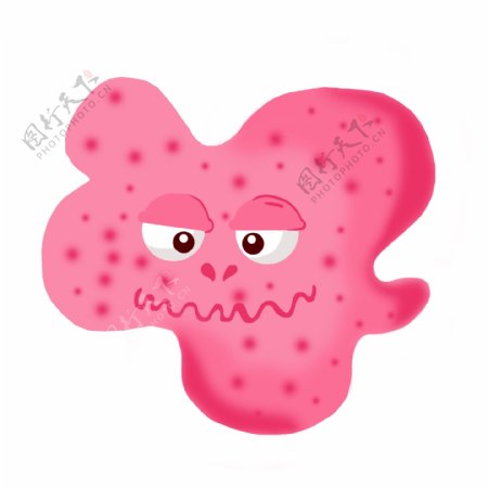 粉色的可爱细菌插画