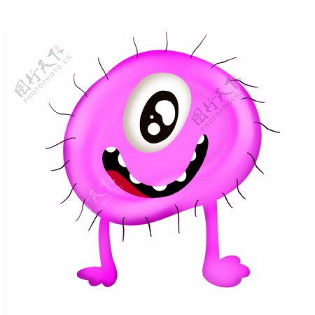粉色的有害细菌插画
