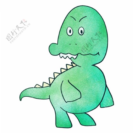 卡通绿色呆萌恐龙