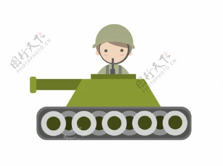 军事坦克卡通插画