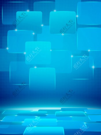蓝色商务科技元素网格背景