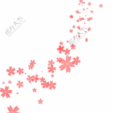 粉色漂浮花瓣装饰元素