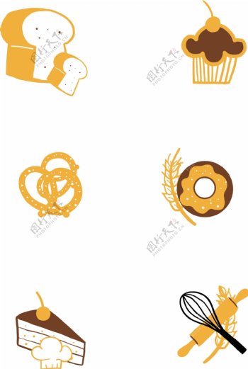 面包食物简约装饰图案
