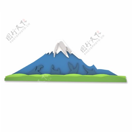 手绘卡通日本富士山png元素