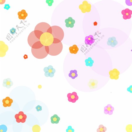 彩色漂浮花瓣卡通可爱简约风