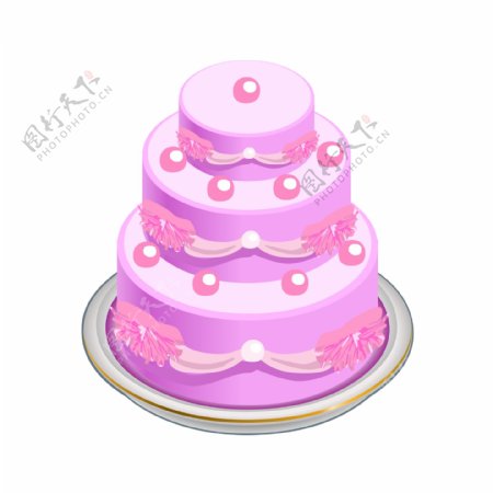 紫色梦幻生日蛋糕素材