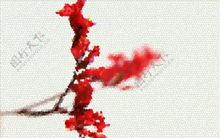 红色水晶草马赛克图