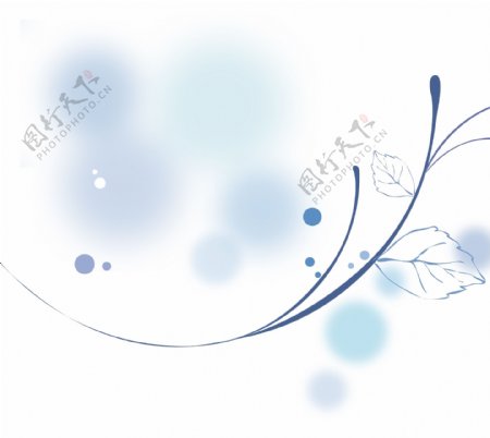 特殊透明手绘蓝色花朵