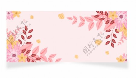 温馨手绘花朵粉色母亲节背景banner