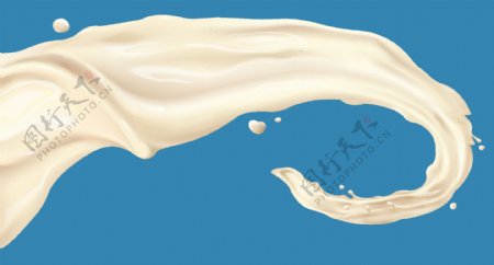 美味奶香味白色动感液态牛奶矢量