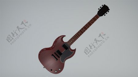 吉他3D模型内含免抠PNG