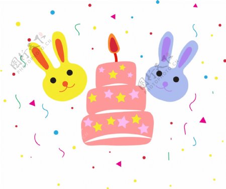 动物有关的生日祝福生日兔子装饰