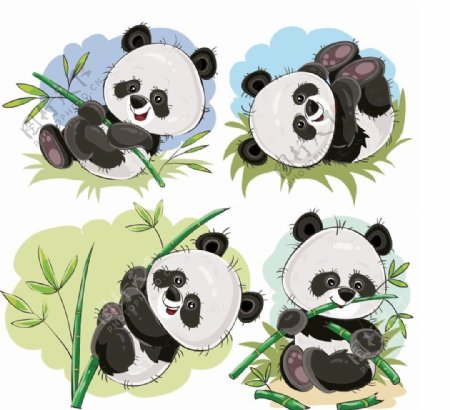 4款手绘熊猫