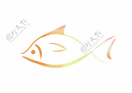 手绘橙鱼装饰图案