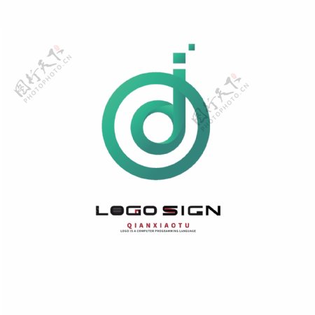 简约耳机LOGO标志D字母科技店铺矢量