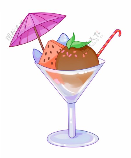 紫色小伞冰淇淋