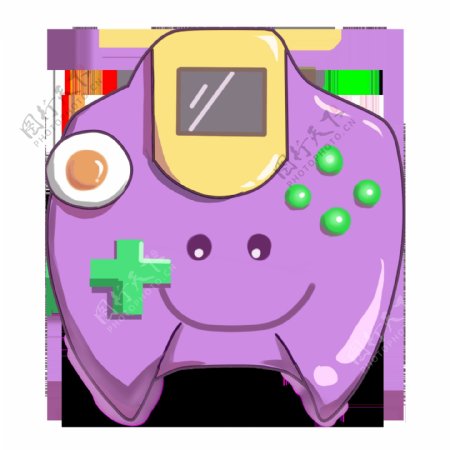 紫色手柄游戏机