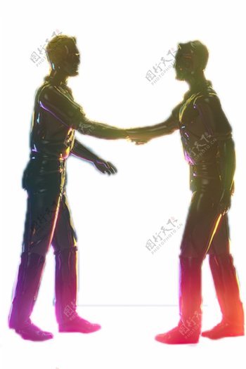 两个握手的男子