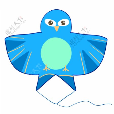 卡通蓝色小鸟风筝