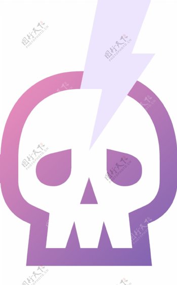 紫色头骨图标免抠图