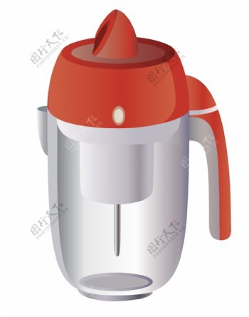 红色透明榨汁机插画