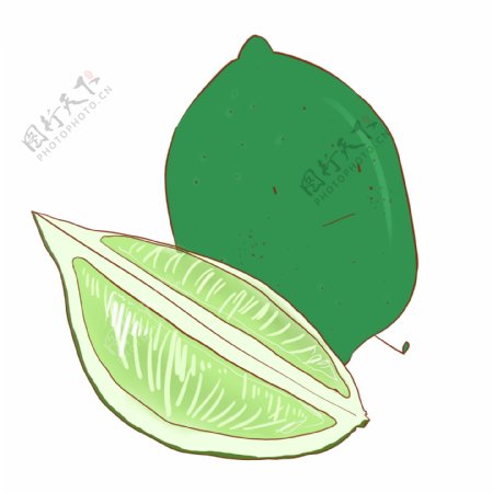 绿色柠檬水果插图