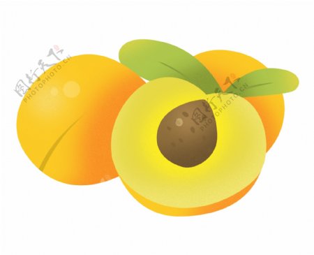 新鲜水果黄色黄桃