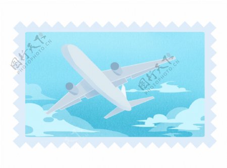 蓝色邮票飞机