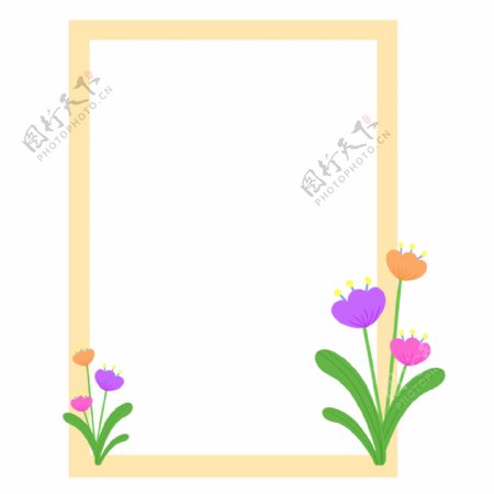 玉兰花的画板边框