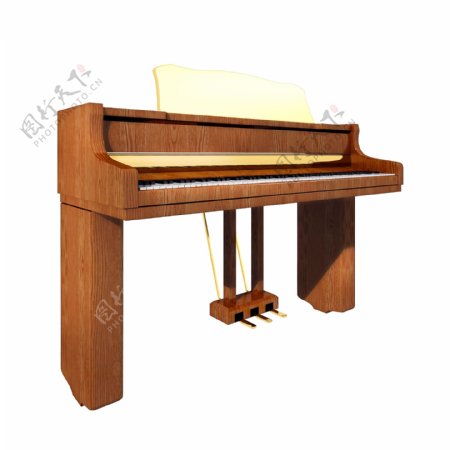 立体古董钢琴png图