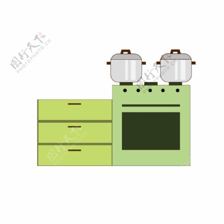 厨房绿色橱柜