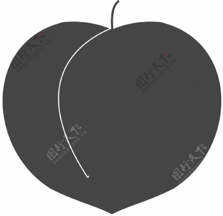 黑色的桃子图标免抠图