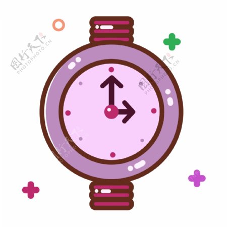 紫色电子手表