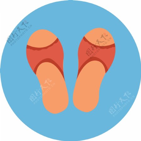 扁平拖鞋app图标