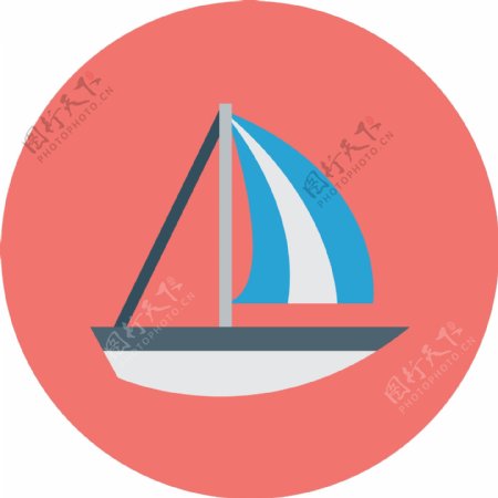 扁平帆船app图标