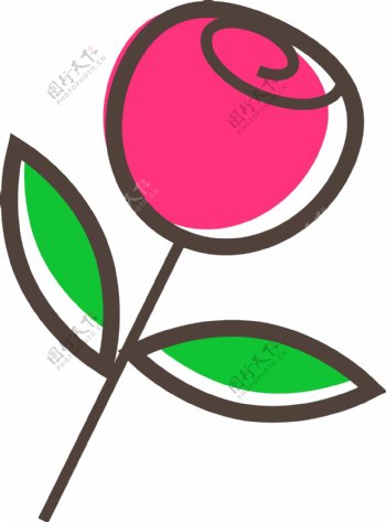 情人节玫瑰元素图标