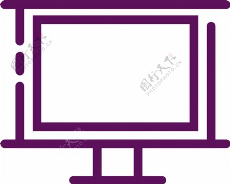 紫色创意显示器元素