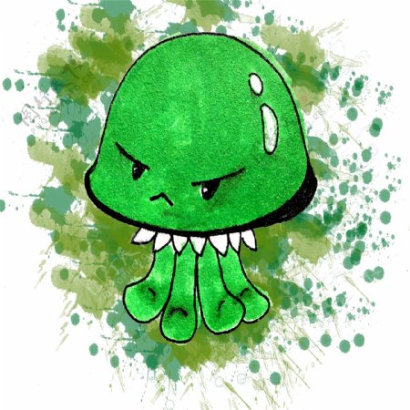 绿色章鱼可爱表情