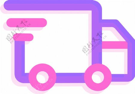 粉紫色荧光卡车矢量图标