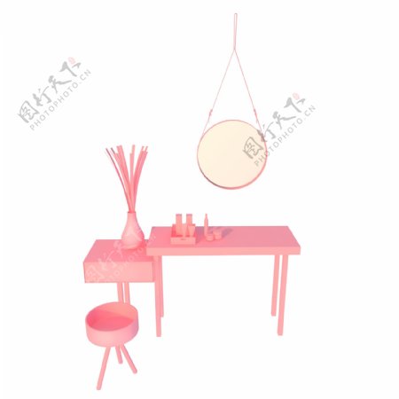 家具立体粉色装饰