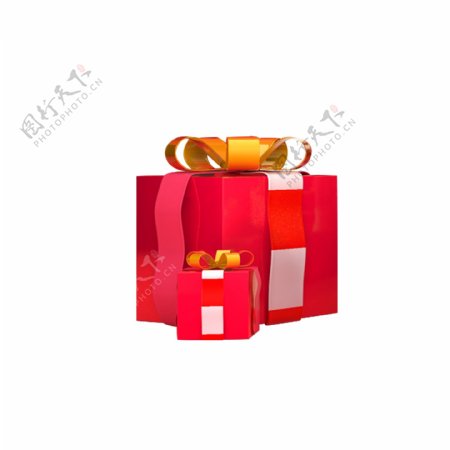 红色礼物盒装饰