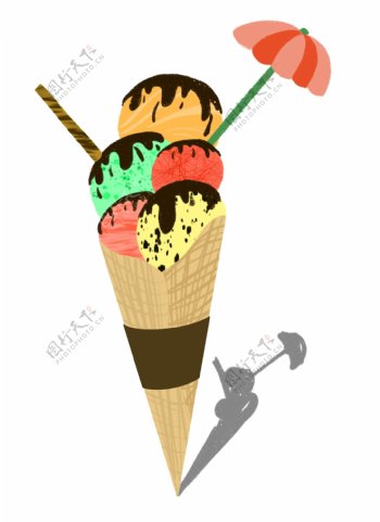 冰淇淋夏季手绘冰糕