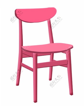 粉色椅子卡通插画