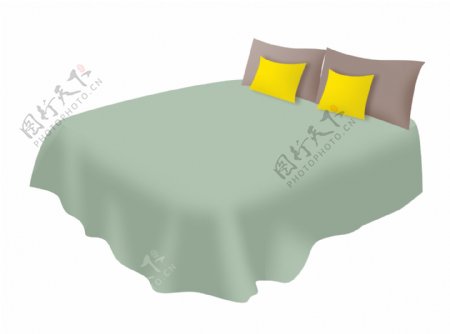 家具双人床的插画